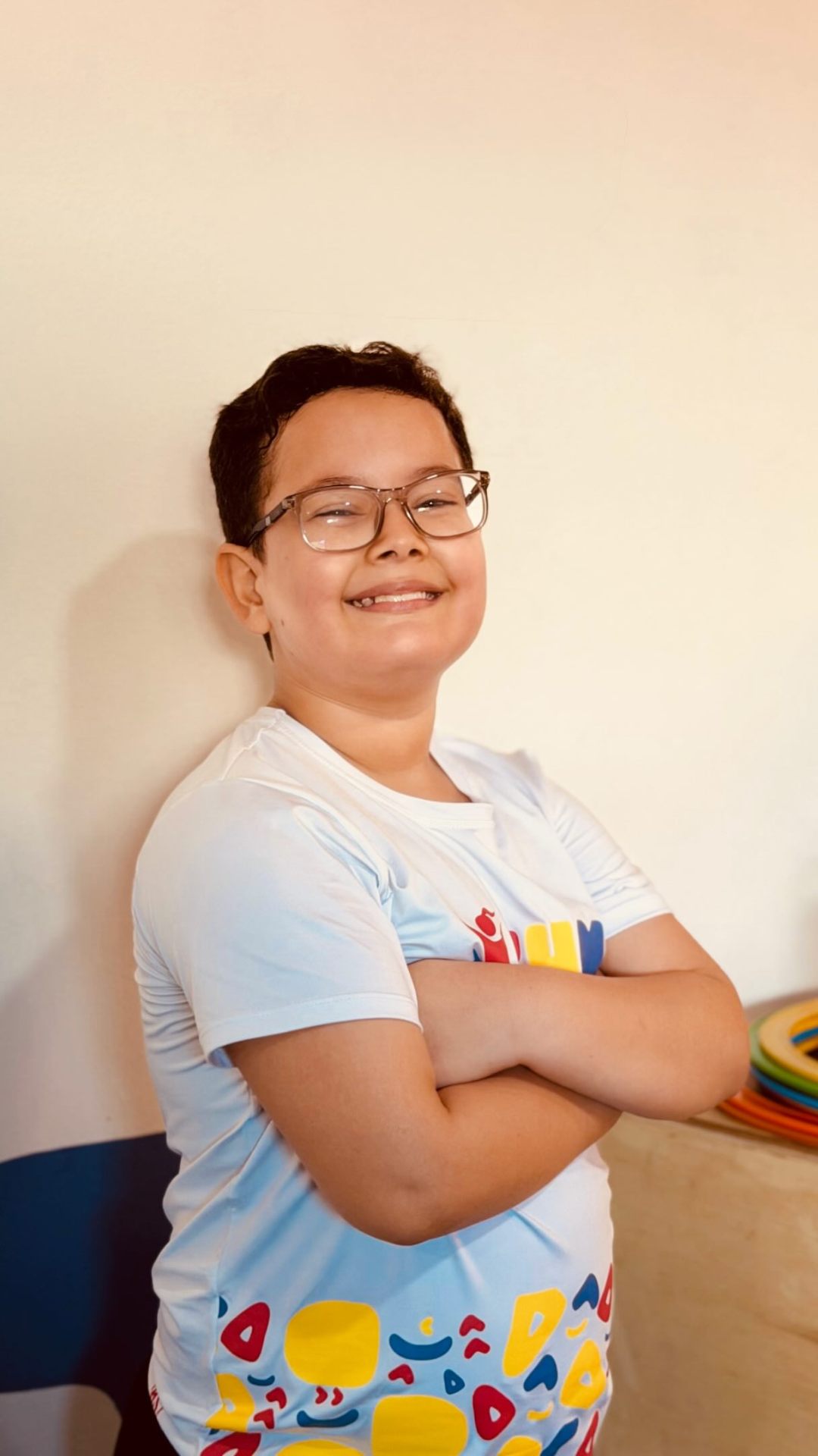 Reels da Gym Kids — aluno sorrindo